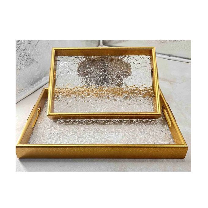 02Plateaux doré rectangulaire ménage, utilisé pour le rangement de la table basse 02Plateaux doré rectangulaire ménage, utilisé pour le rangement de la table basse