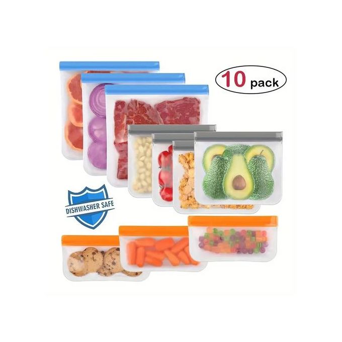 10pse/set Sac De Stockage Des Aliments à Fermeture éclair étanche Et Autonome 10pse/set Sac De Stockage Des Aliments à Fermeture éclair étanche Et Autonome