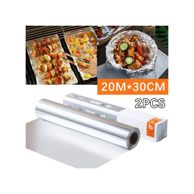 2pcs Feuille D'étain De Qualité Alimentaire, Adaptée à La Friteuse/four à Air (20 M X 30 Cm) 2pcs Feuille D'étain De Qualité Alimentaire, Adaptée à La Friteuse/four à Air (20 M X 30 Cm)