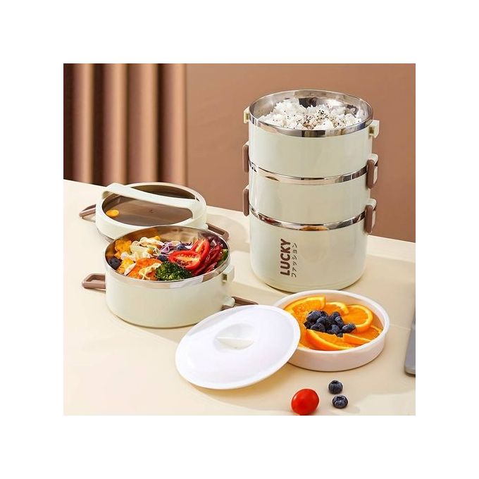 4 Layer Lunch Box, Portable Stainless Steel Insulated Lunch Box With Lunch Bag 4 Layer Lunch Box, Portable Stainless Steel Insulated Lunch Box With Lunch Bag