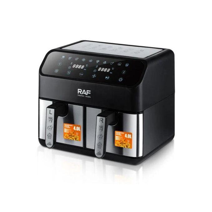 Air fryer double compartiments - Friteuse à Air Double 4 Litres chaque coté Air fryer double compartiments - Friteuse à Air Double 4 Litres chaque coté