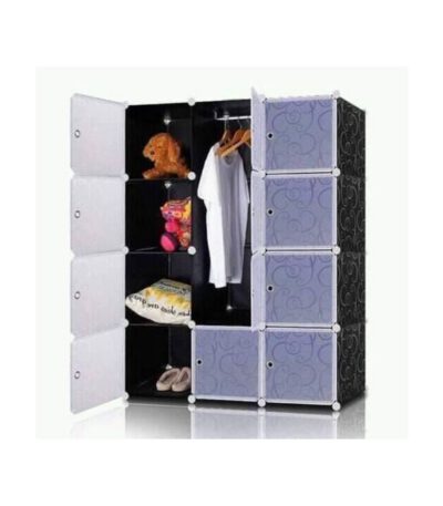 Armoire 3 Battants - Noir Blanc