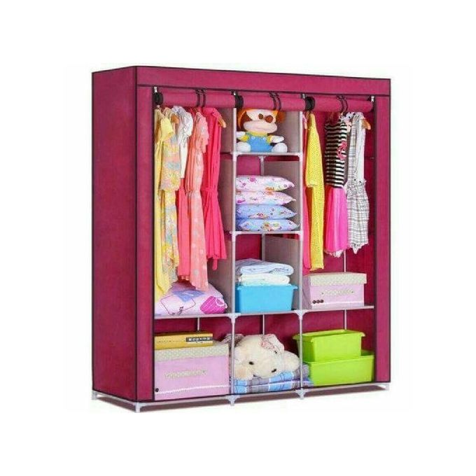 Armoire en Tissu 3 Battants - Rouge Bordeaux 130*45*175 Armoire en Tissu 3 Battants - Rouge Bordeaux 130*45*175