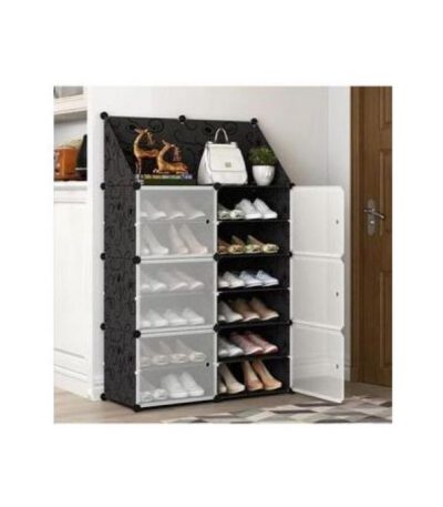 Armoire Etagère à Chaussures Modulable - DIY 6 Cubes en 2 avec porte sac