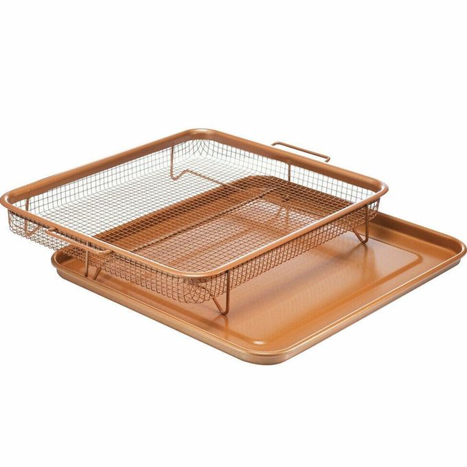 Bac cuivre antiadhésif, plateau de cuisson en maille de four+panier à chips Bac cuivre antiadhésif, plateau de cuisson en maille de four+panier à chips