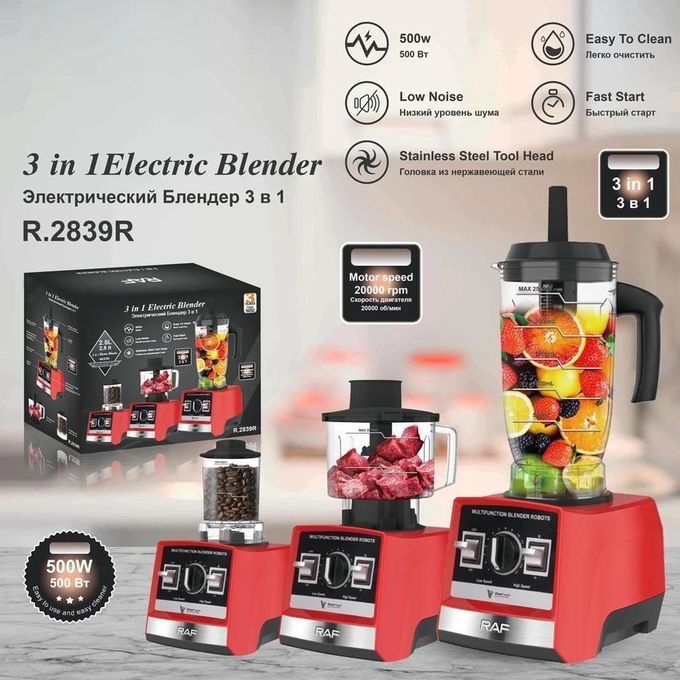 Blender electrique 3 en 1 - mixeur de jus avec minuterie multifonction Blender electrique 3 en 1 - mixeur de jus avec minuterie multifonction