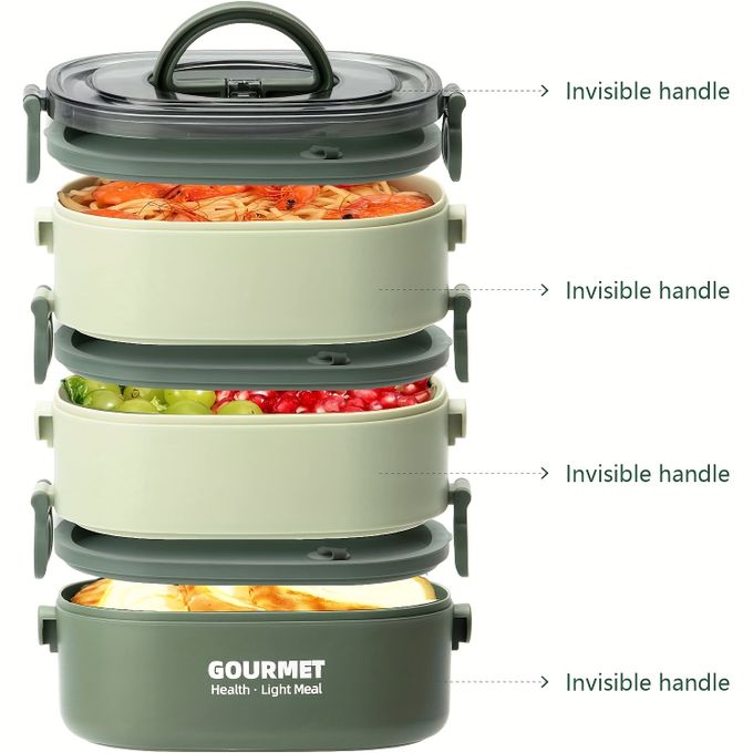 Boîte à lunch 2000ML Boîte à bento empilable à 3 niveaux Boîte à repas étanche et étanche Portable Boîte à lunch 2000ML Boîte à bento empilable à 3 niveaux Boîte à repas étanche et étanche Portable