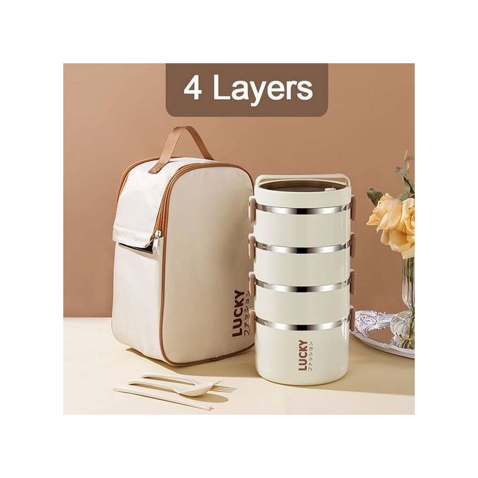 Boîte à Lunch Isotherme En Acier Inoxydable Avec Couvercle, Ensemble De 4 Pièces + Sac Isotherme Boîte à Lunch Isotherme En Acier Inoxydable Avec Couvercle, Ensemble De 4 Pièces + Sac Isotherme