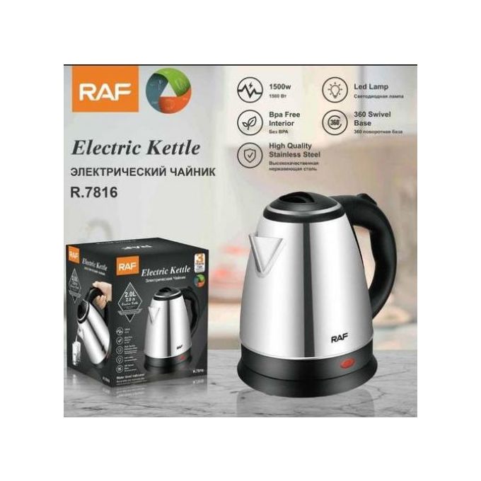 Bouilloire électrique RAF 2 Litres 1500 Watts en Acier Inoxydable R7816 Bouilloire électrique RAF 2 Litres 1500 Watts en Acier Inoxydable R7816