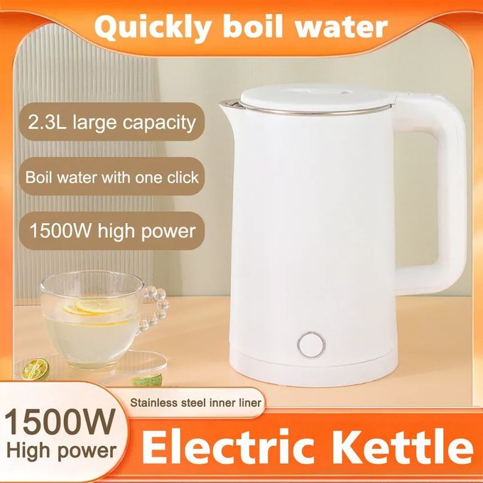 Bouilloire En Acier Inoxydable De 2,3 L, Mise Hors Tension Automatique, Double Couche Anti-brûlure Bouilloire En Acier Inoxydable De 2,3 L, Mise Hors Tension Automatique, Double Couche Anti-brûlure