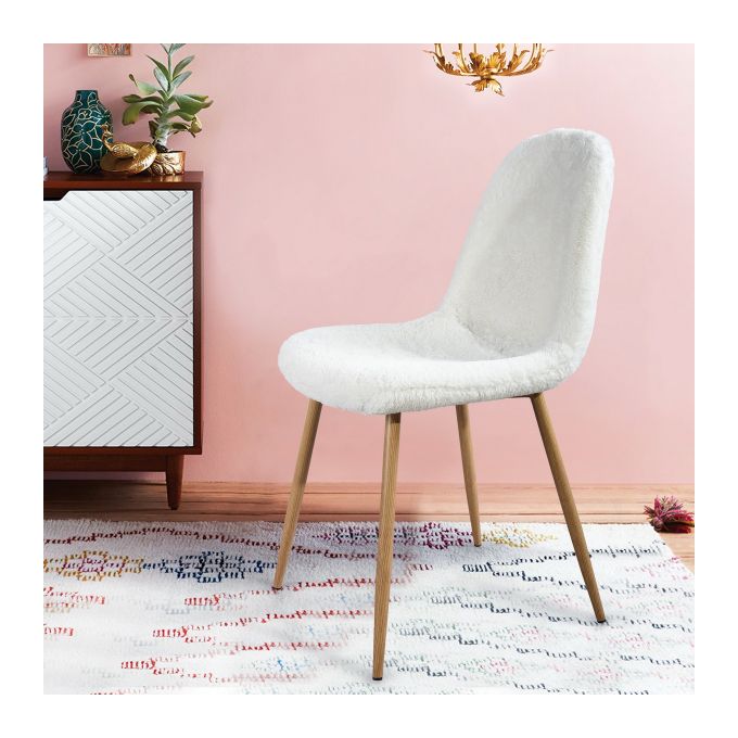 Chaise Imitation Fourrure Aurea Blanche Chaise Imitation Fourrure Aurea Blanche