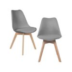 CHAISE SCANDINAVE COQUE PP AVEC COUSSIN GRISE