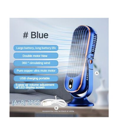 Climatiseur Portable Ventilateur De Refroidissement à 5 Vitesses - Bleu