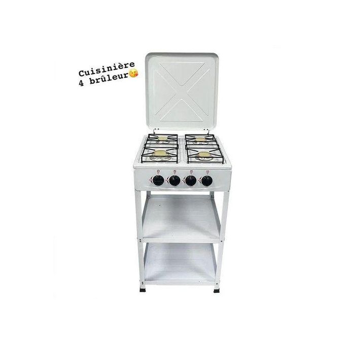 Cuisinière 4 feux brûleur s Blanc/Noir Cuisinière 4 feux brûleur s Blanc/Noir