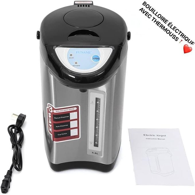 Distributeur D'eau Chaude de Comptoir en Acier Inoxydable, Pot à Eau Chaude Électrique, 4.8L Café et Thé Instantané Distributeur D'eau Chaude de Comptoir en Acier Inoxydable, Pot à Eau Chaude Électrique, 4.8L Café et Thé Instantané