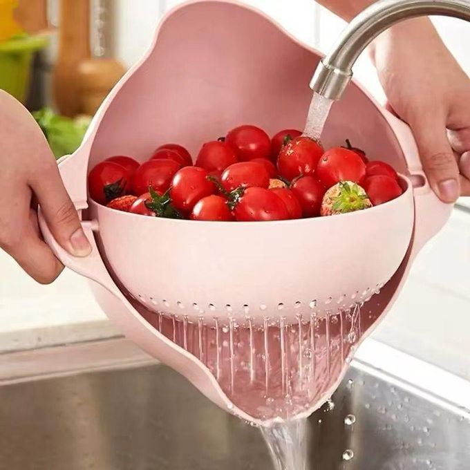 Égouttoir à fruits pour panier de passoire à pâtes Double - Rose Égouttoir à fruits pour panier de passoire à pâtes Double - Rose