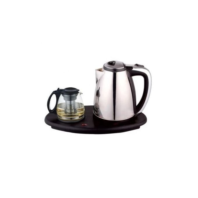Ensemble de théière double bouilloire électrique en verre en acier inoxydable Ensemble de théière double bouilloire électrique en verre en acier inoxydable