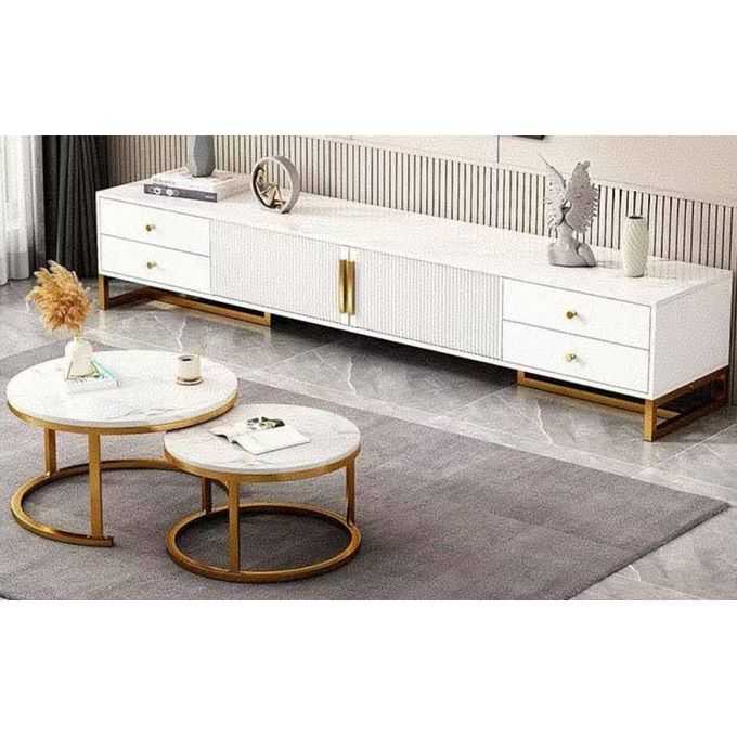 Ensemble Meuble Tv et Table Basse BLANC Ensemble Meuble Tv et Table Basse BLANC