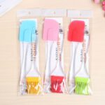Ensemble ustensiles de pinceau et spatule en silicone Rouge