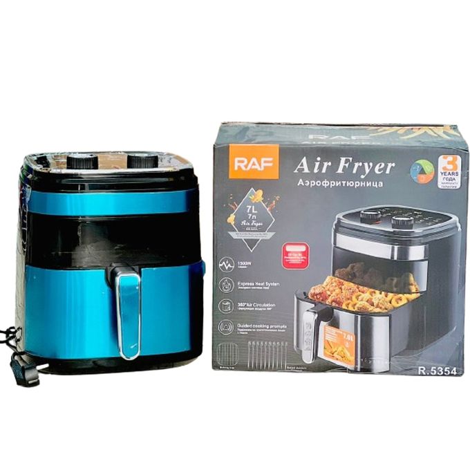 Friteuse à air 7L - Double brûleur - Gris Friteuse à air 7L - Double brûleur - Gris