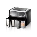 Friteuse à air friteuse sans huile air fryer double compartiment 8 L - 2500 W - 8 programmes, écran LED, température réglable, minuterie