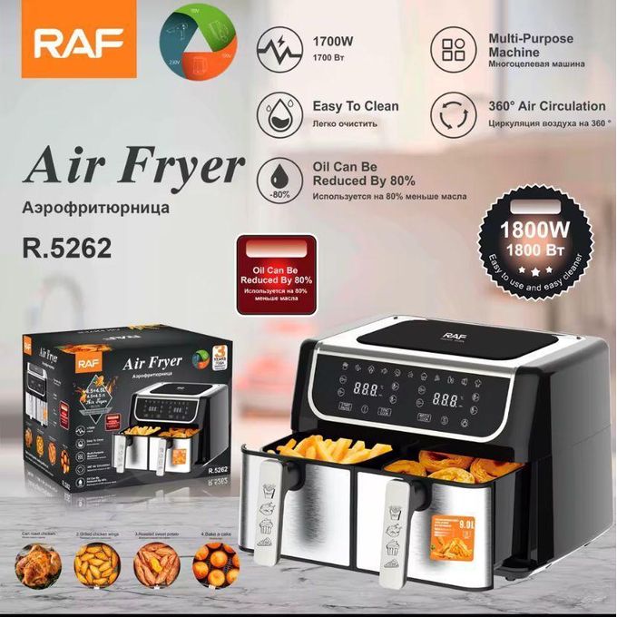 Friteuse à air friteuse sans huile air fryer double compartiment Friteuse à air friteuse sans huile air fryer double compartiment