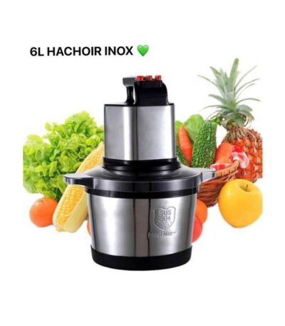 Hachoir à Viande électrique 6L, Grande Capacité 3 Vitesses Disponibles, Puissant Moteur En Cuivre Pur 2000 W, Robot Culinaire En Acier Inoxydable, Pour Un Usage Commercial Ou...