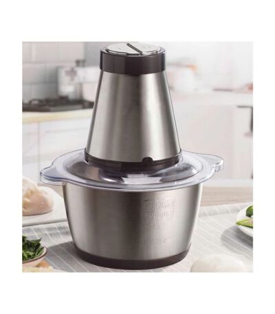 Hachoir à Viande Electrique - Inox - 2 Litres , Trancheuse à Tranches D'Oignons