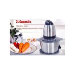 Hachoir à Viande Electrique - Inox - 2 Litres - Trancheuse à Tranches D'Oignons