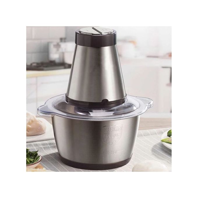 Hachoir à Viande Electrique - Inox - 2 Litres , Trancheuse à Tranches D'Oignons Hachoir à Viande Electrique - Inox - 2 Litres , Trancheuse à Tranches D'Oignons