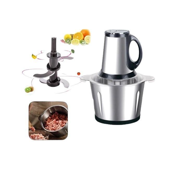 Hachoir à Viande Electrique - Inox - 3 Litres - Trancheuse à Tranches D'Oignons - Gris Hachoir à Viande Electrique - Inox - 3 Litres - Trancheuse à Tranches D'Oignons - Gris
