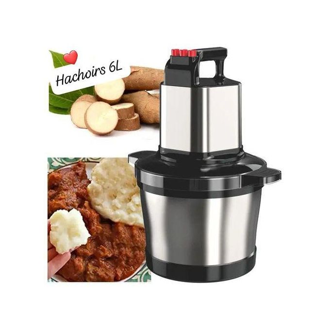 Hachoir à Viande Electrique - Inox - 6 Litres - Trancheuse Multifonctions Hachoir à Viande Electrique - Inox - 6 Litres - Trancheuse Multifonctions