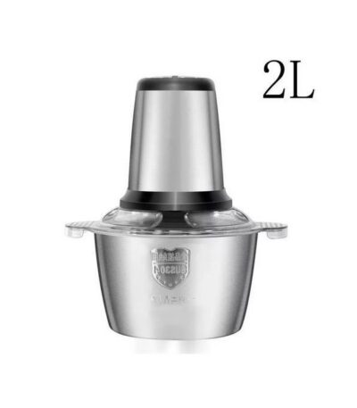 Hachoir Electrique Inox Avec 4 Lames - Trancheuse Multifonctions 2 Litres