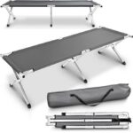 Lit Camping Pliable Gris.