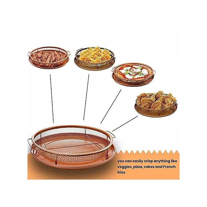Lot 2 paniers de cuisson multi-usages acier inoxydable pour four antiadhésive Lot 2 paniers de cuisson multi-usages acier inoxydable pour four antiadhésive