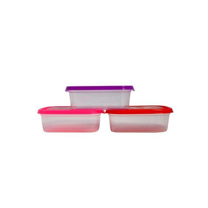 Lot de 3 Boîtes hermétiques alimentaires 3 x 550 ml Lot de 3 Boîtes hermétiques alimentaires 3 x 550 ml