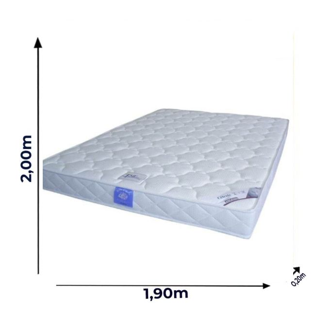 Matelas Orthopédique Celeste - Très Confortable - 200x190x20 cm / + 2 oreillers simple offert Matelas Orthopédique Celeste - Très Confortable - 200x190x20 cm / + 2 oreillers simple offert