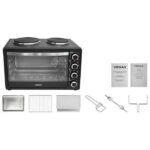 Mini Four Électrique Multifonction avec Plaque Chauffante , 2600W