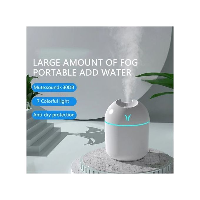 Mini humidificateur d'air ultrasons portable diffuseur d'huile essentielle USB pour voiture à la maison avec diffuseur de lampe de nuit LED Mini humidificateur d'air ultrasons portable diffuseur d'huile essentielle USB pour voiture à la maison avec diffuseur de lampe de nuit LED