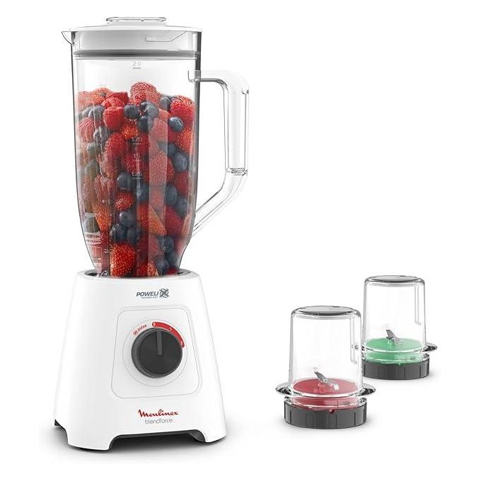 Mixeur Blender XXL 2.8 Litres - LM458127 - 600 W - Blanc + 2 AccessoireS Mixeur Blender XXL 2.8 Litres - LM458127 - 600 W - Blanc + 2 AccessoireS