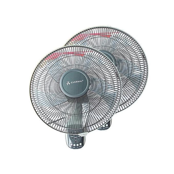 Pack de 2 Ventilateurs Muraux 16" avec Télécommande - 3 Vitesses - Pack de 2 Ventilateurs Muraux 16" avec Télécommande - 3 Vitesses -