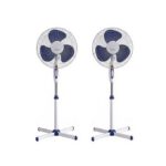 Pack de 2 Ventilateurs Sur Pied Blanc
