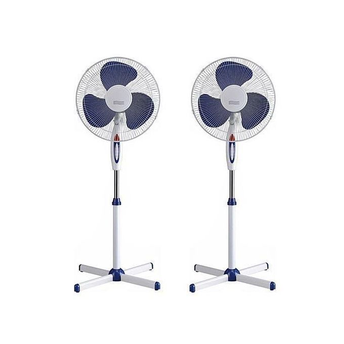 Pack de 2 Ventilateurs Sur Pied Blanc Pack de 2 Ventilateurs Sur Pied Blanc