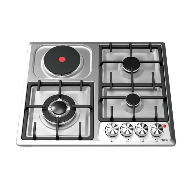 Plaque de Cuisson Encastrable Mixte - 4 Feux (3 Gaz + 1 Électrique) - Inox Durable - Modèle HOBF60FS Plaque de Cuisson Encastrable Mixte - 4 Feux (3 Gaz + 1 Électrique) - Inox Durable - Modèle HOBF60FS