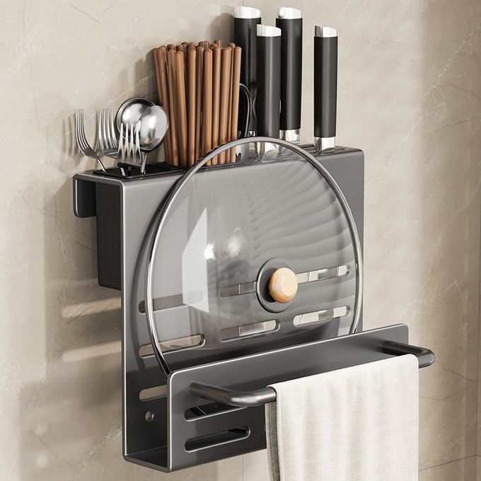 Porte-couteau + porte-planche à découper gobelet simple avec tige - Gris pistolet Porte-couteau + porte-planche à découper gobelet simple avec tige - Gris pistolet
