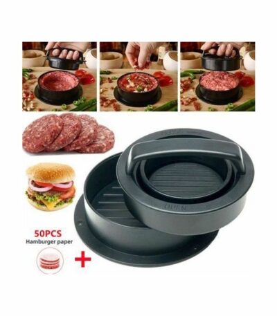 Presse Hamburger ABS + 50pcs Papier Huilé, Accessoires De Cuisine
