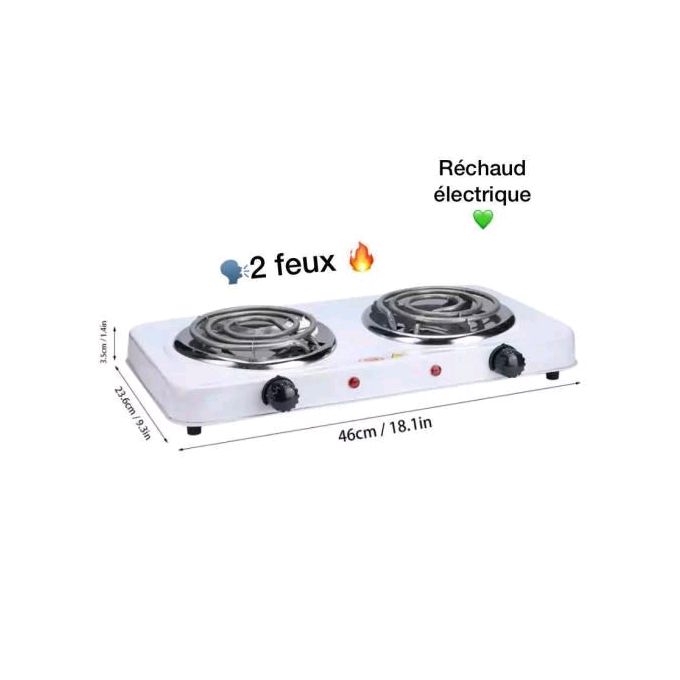 Réchaud électrique 2 feux blanc Réchaud électrique 2 feux blanc