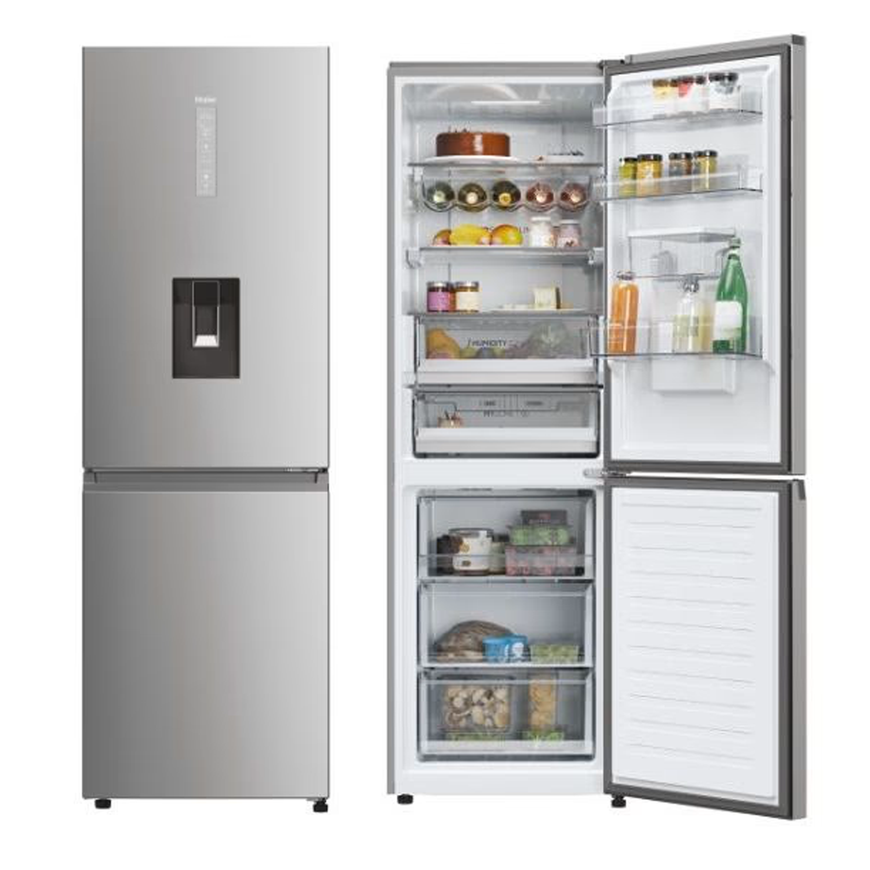 REFRIGERATEUR HAIER COBINE 3TIROIRS 350LITRES AVEC FONTAINE NOFROST GRIS HDPW5618DWPK REFRIGERATEUR HAIER COBINE 3TIROIRS 350LITRES AVEC FONTAINE NOFROST GRIS HDPW5618DWPK