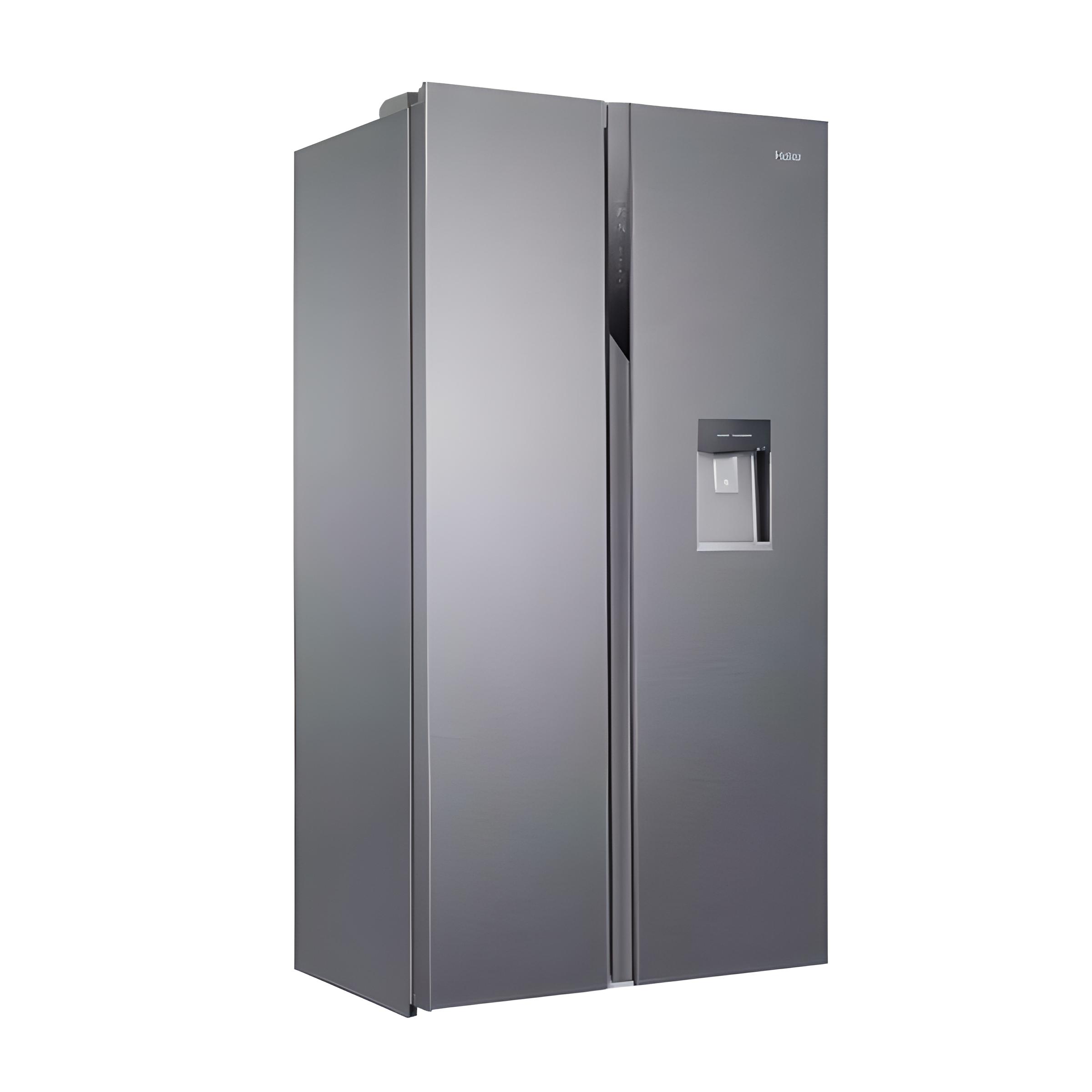 REFRIGERATEUR HAIER SIDE BY SIDE AVEC DISTRIBUTEUR DEAU GRIS HSR3918EWPG REFRIGERATEUR HAIER SIDE BY SIDE AVEC DISTRIBUTEUR DEAU GRIS HSR3918EWPG