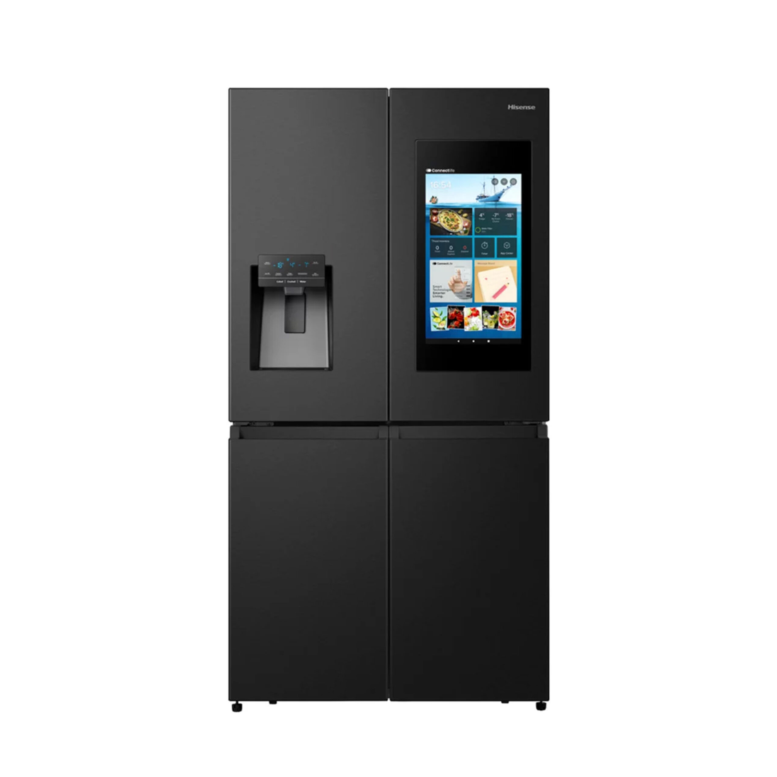 REFRIGERATEUR HISENSE SIDE BY SIDE 4PORTES 522L AVEC FONTAINE + ECRAN NOIR WIFI RC68WC4SB REFRIGERATEUR HISENSE SIDE BY SIDE 4PORTES 522L AVEC FONTAINE + ECRAN NOIR WIFI RC68WC4SB